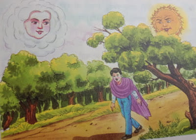 Man walking on road in jungle, Moral stories for kids.