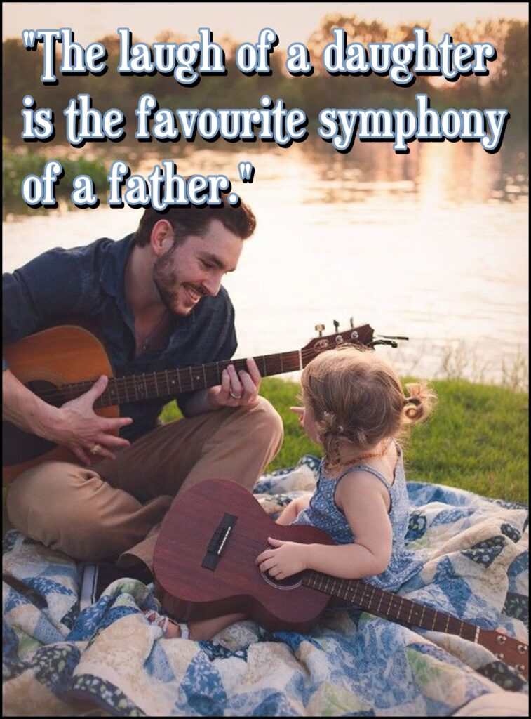 Girl holding little umbrella on fathers head, Daughter quotes.