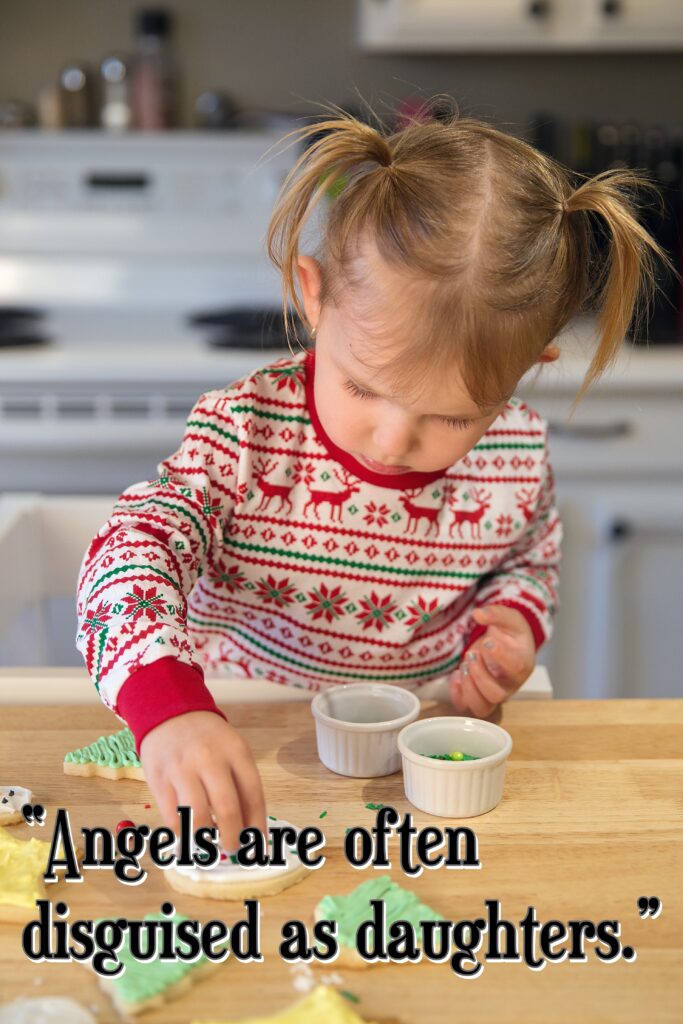 Little girl decorating cookies, Daughter quotes.