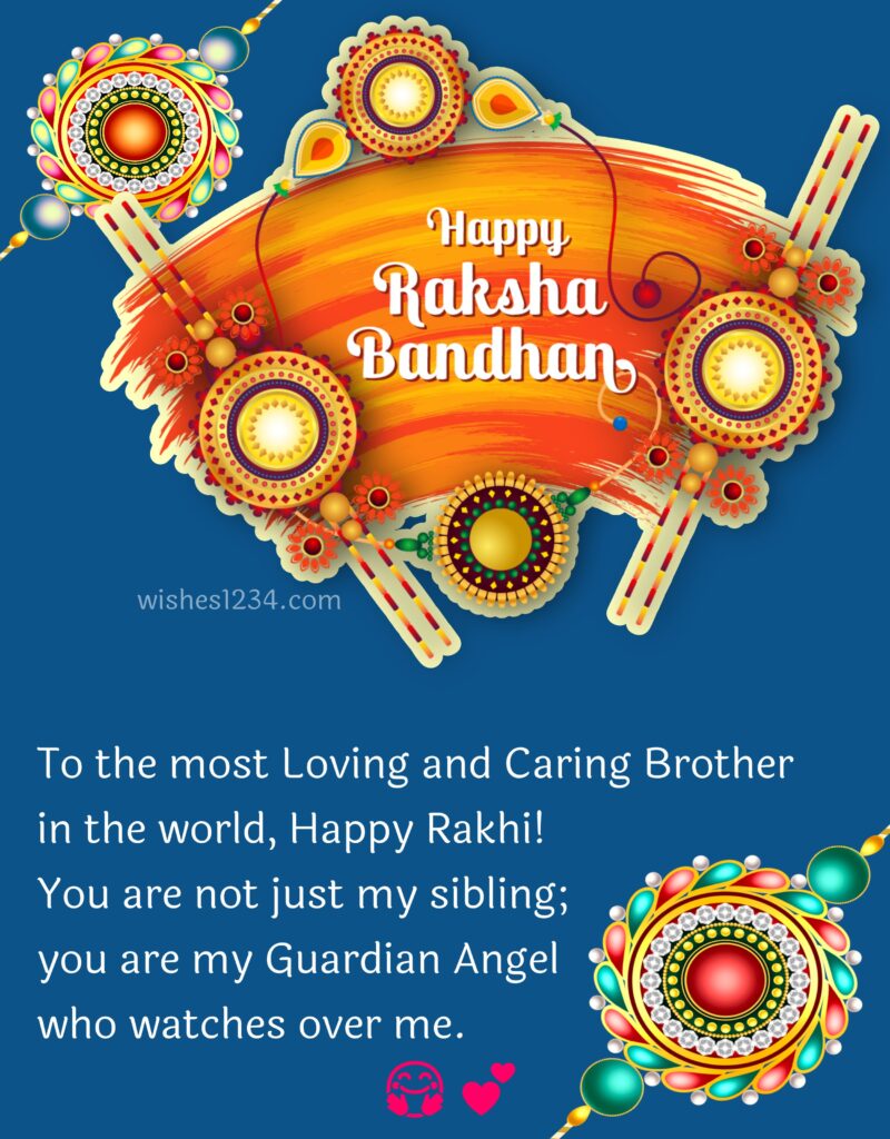 Happy Rakhi wishes with beautiful Rakhi background.