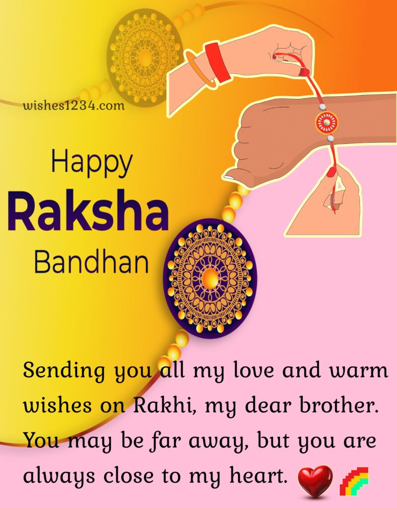 Raksha bandhan quotes with rakhi image.