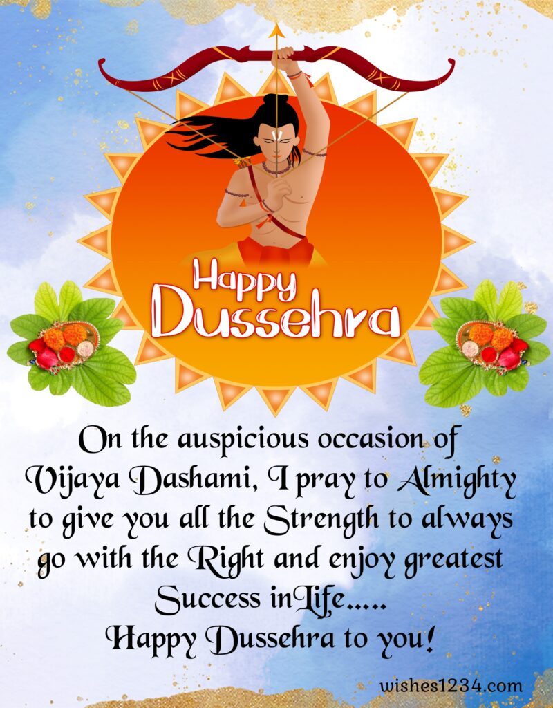 Dussehra quote with beautiful image.