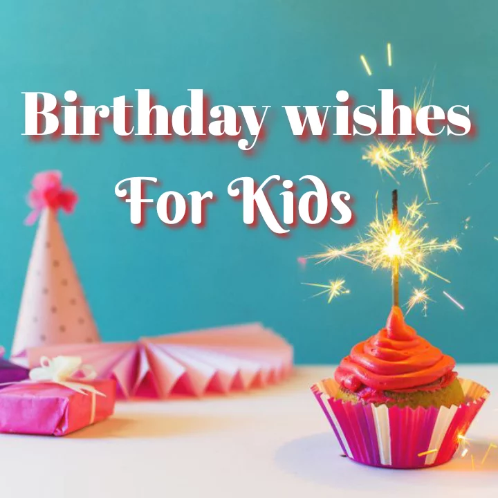 Cupcake with firecracker, Birthday wishes for kids.