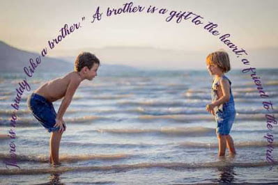 Brothers playing on shore, Bonding between sibling.
