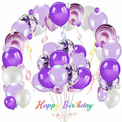Birthday greetings with balloons in background, Happy birthday greeting with decoration items in background, Kids birthday wishes