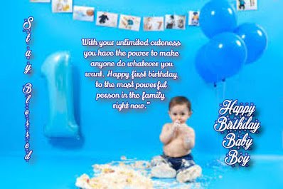 First birthday greeting for boy, boy enjoying birthday cake, Happy birthday quotes for kids, Kids birthday wishes
