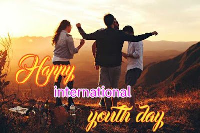 Youths enjoying in hills, International youth day.