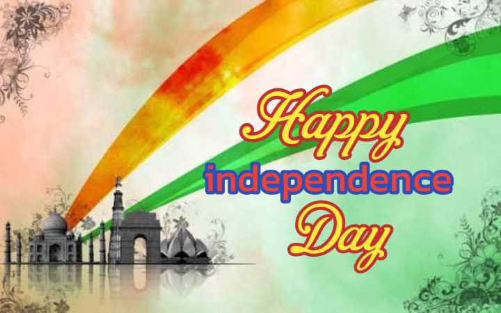 India gate and Taj mahal with flag, Independence Day Quotes.