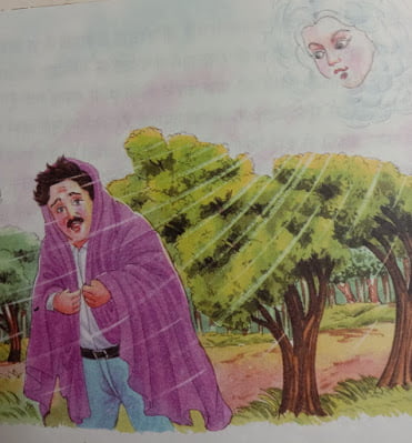 Wind scaring man, Moral stories for kids.