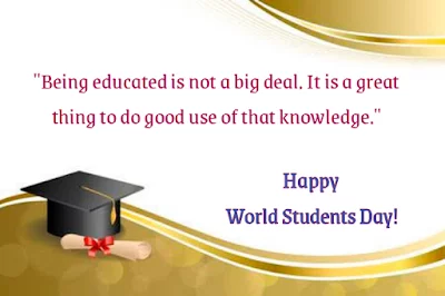 Image of academic cap and certificate, World Students Day | Abdul Kalam Quotes.