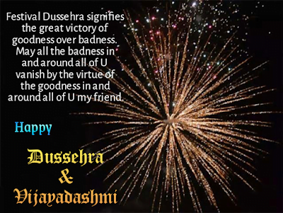 Sparkling fire cracker in sky, Happy Dussehra and Vijayadashami.