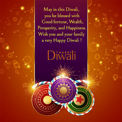 Three chakras with greetings, Happy Diwali | Diwali Wishes.