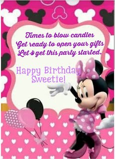 Birthday greetings with Minnie mouse background, Kids birthday wishes