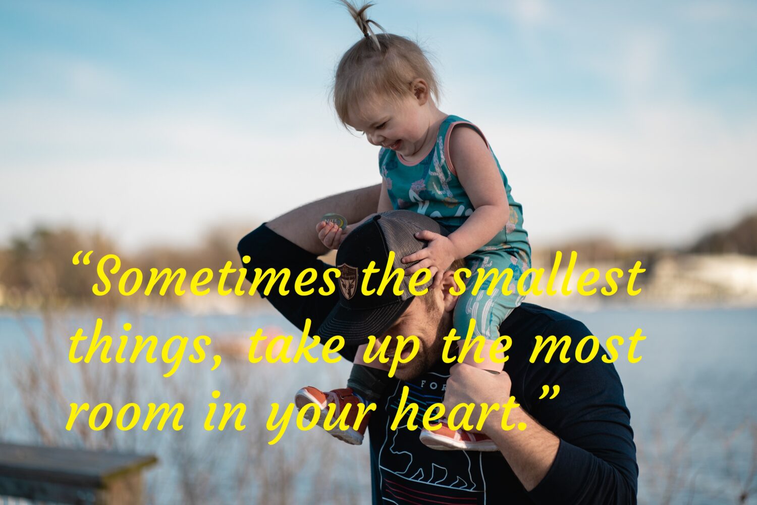 Girl sitting on fathers shoulder, Daughters quotes.