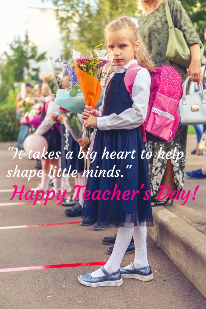 Girls carrying flower bouquet, Happy Teachers Day | Teachers day Quotes.