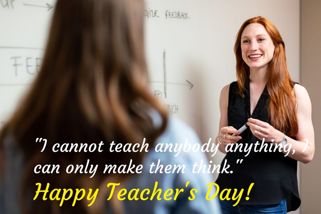 Teacher and student in classroom, Happy Teachers Day | Teachers day Quotes.