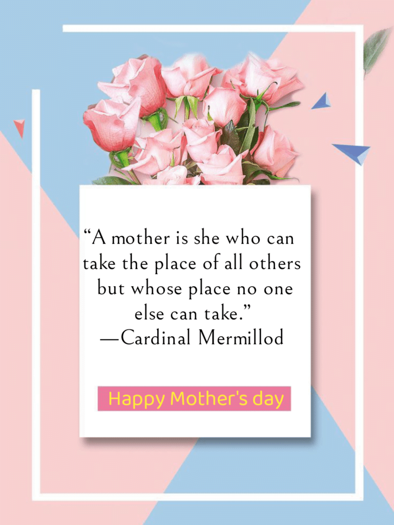 Message with rose bouquet , Mothers day quotes.
