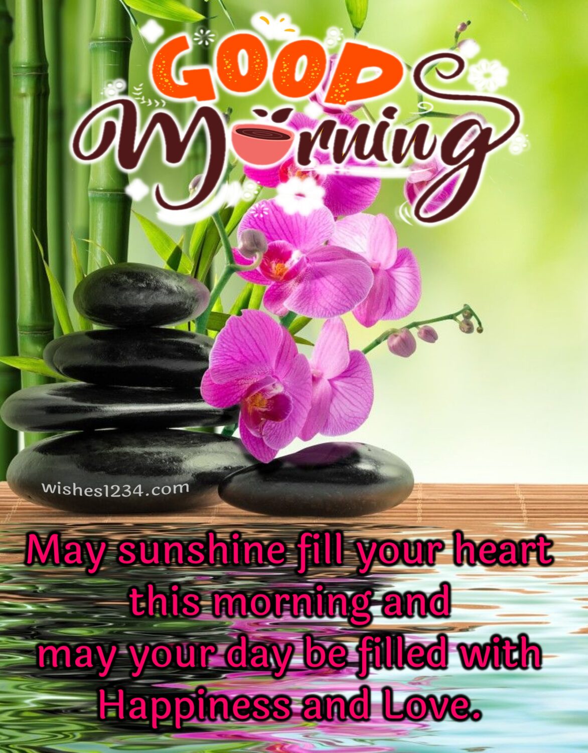 Good morning blessings with orchid background, Quotes about Monday.