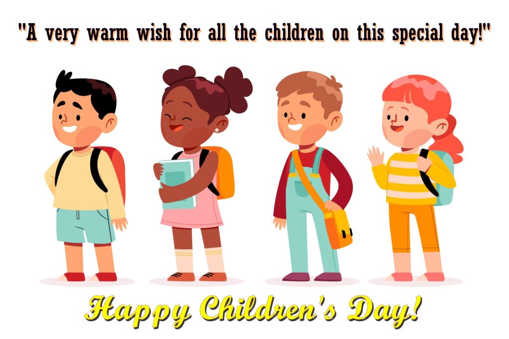 Kids going to school, Children's day quotes.