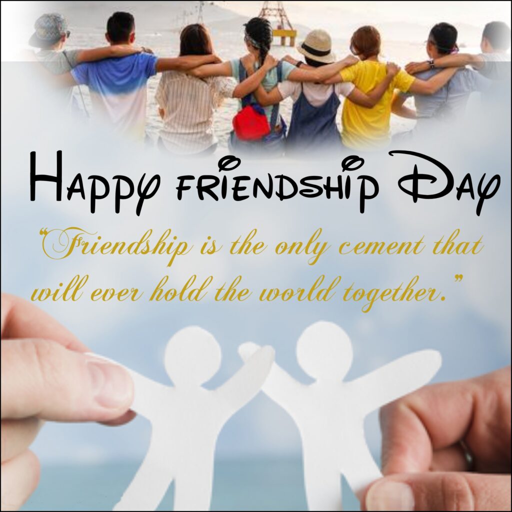 Friends with hands on each others shoulder, Friendship quotes | Happy Friendships Day.
