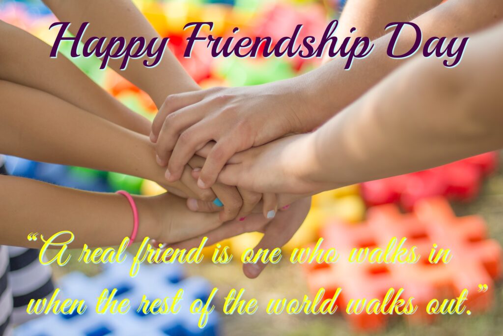 Many hands on each other, Friendship quotes | Happy Friendships Day.