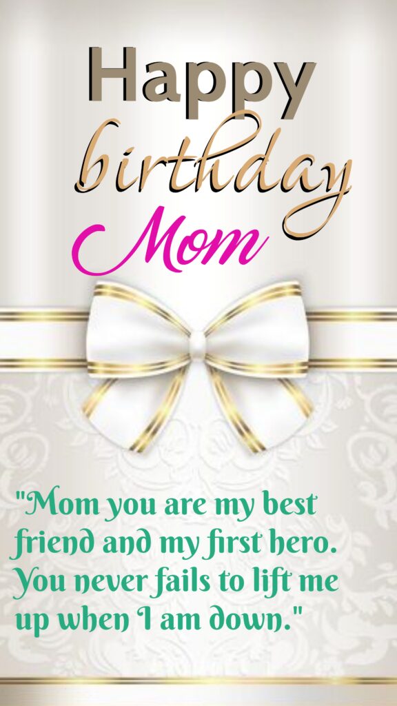 White colour gift box, Happy birthday Mom.