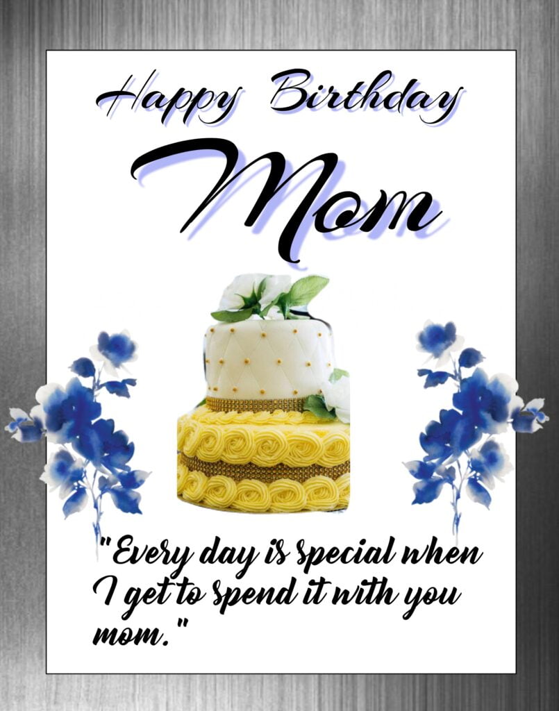 Yellow colour cake, Happy birthday Mom.