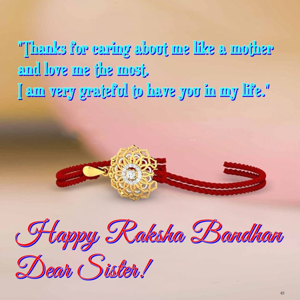 Golden rakhi with stones and red thread, Raksha Bandhan Quotes | Happy Rakhi.