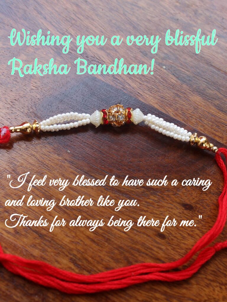 Pearl Rakhi with red thread, Raksha Bandhan Quotes | Happy Rakhi.