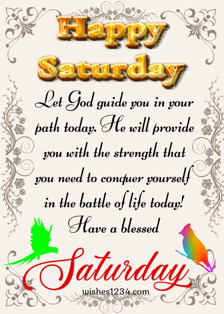 Saturday blessings with design border, Saturday blessings.