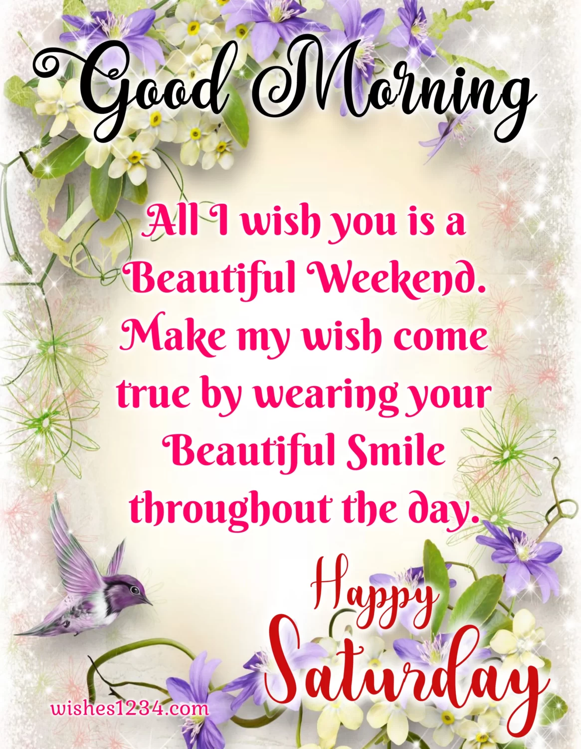 Saturday quotes with beautiful flowers background, Saturday good morning images.