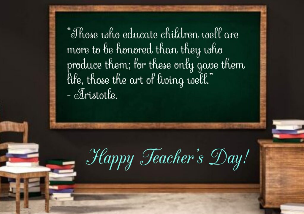 Board with tables and books, Happy Teachers Day | Teachers day Quotes.