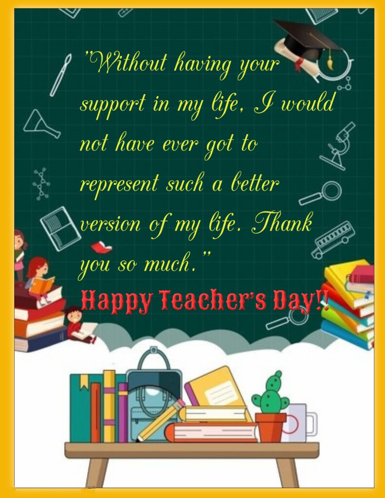 Books on table and students with lab equipment's, Happy Teachers Day | Teachers day Quotes.