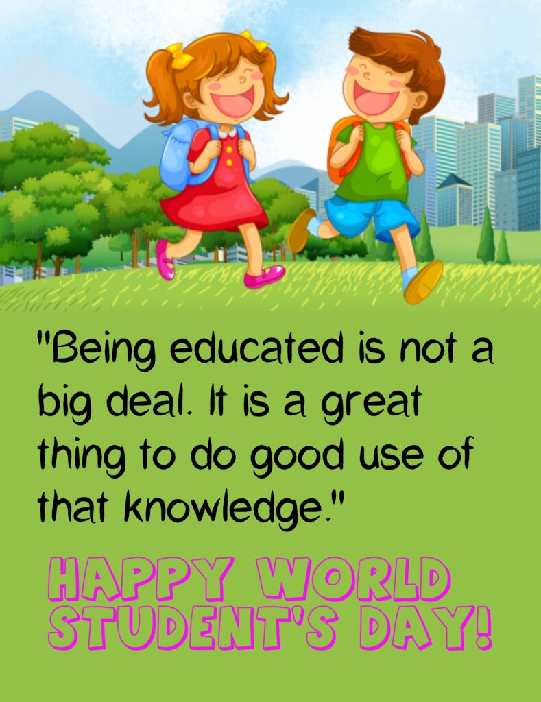 Boy and girl running on grass, World Students Day | Abdul Kalam Quotes.