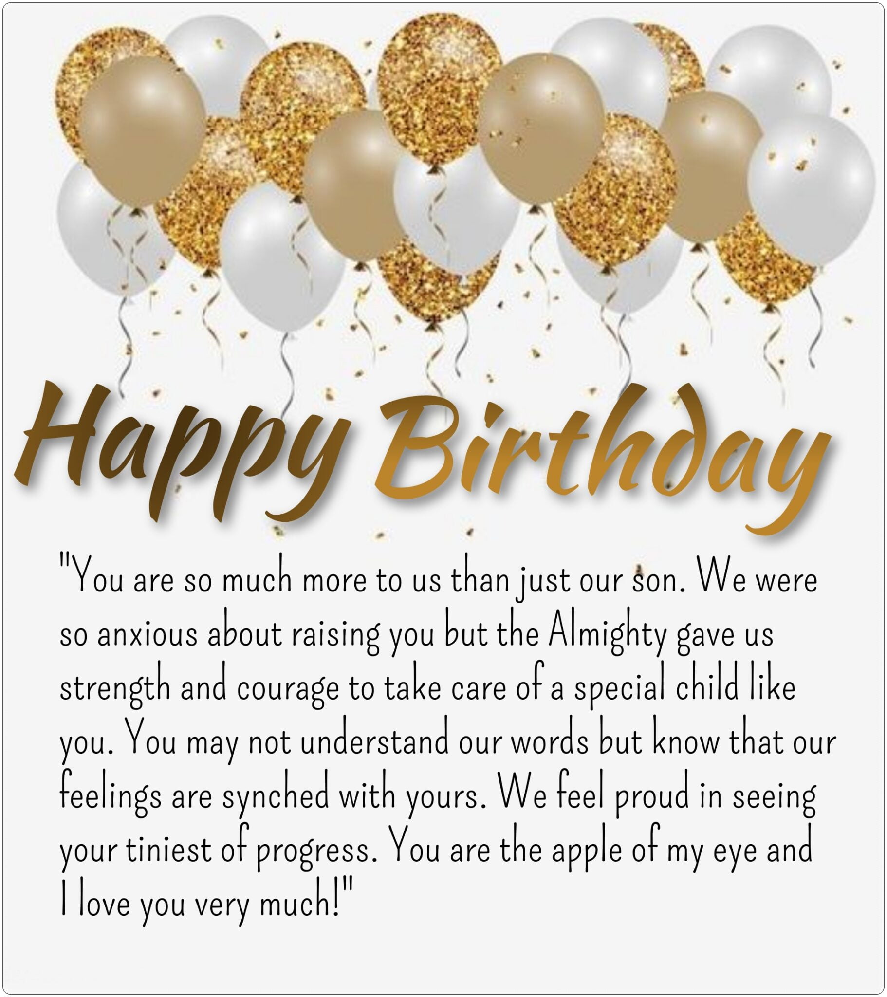 Birthday wishes for kids with Special Needs, Autistic, Down Syndrome