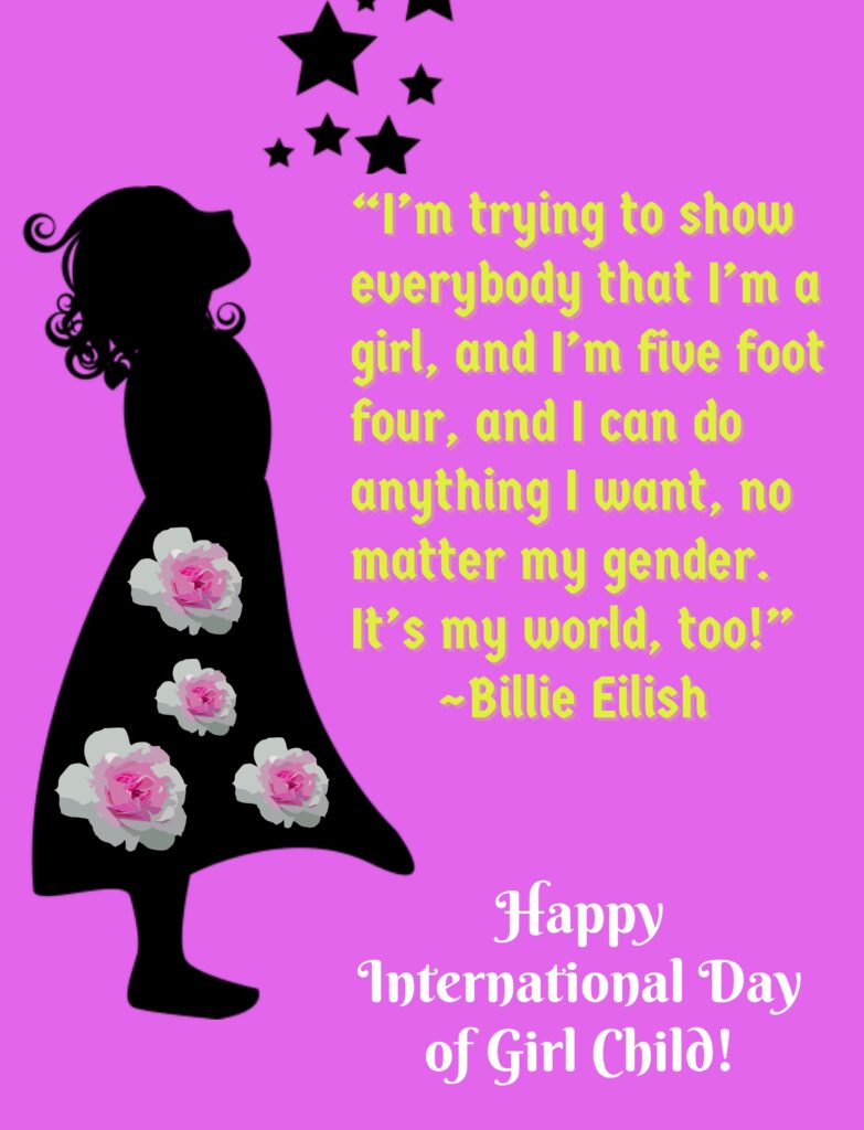 Girls silhouette, Girl child day quotes.