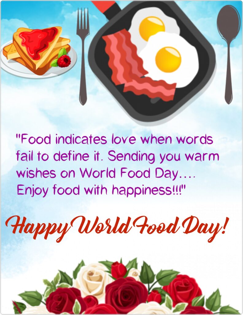 Omelette and Jam breads in plates, World food day | Quotes about Food.