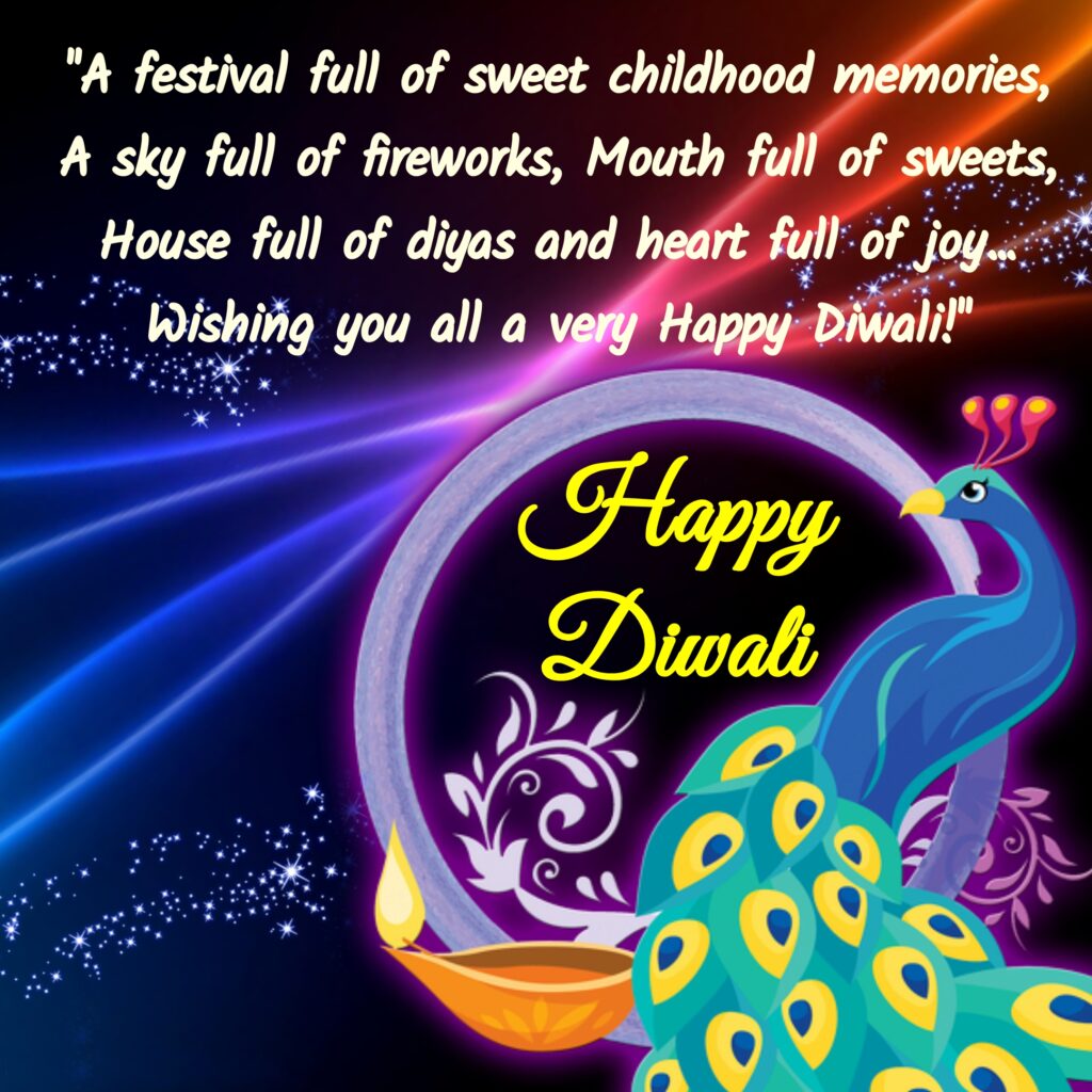 Peacock with lamp, Happy Diwali | Diwali Wishes.