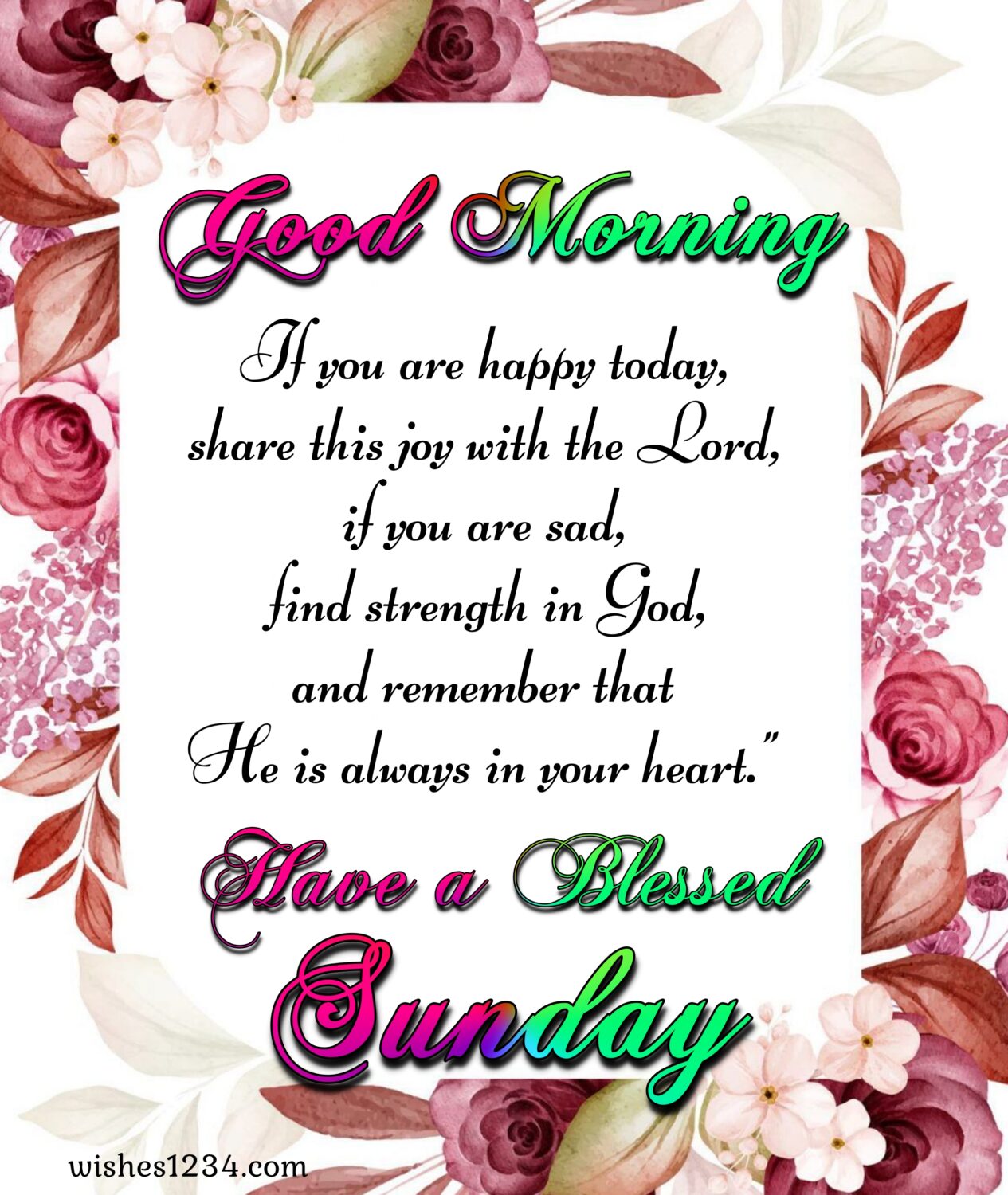 Red Flower border background, Sunday Quotes | Sunday Morning Quotes.