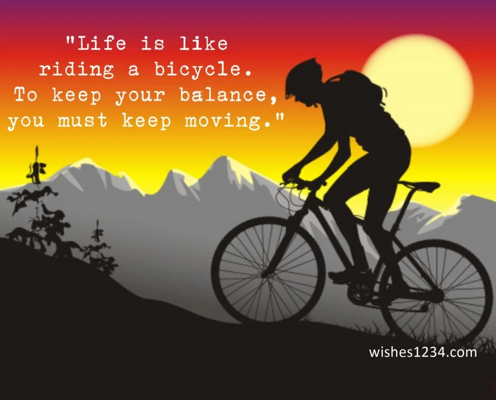 Person riding bicycle on hills, Motivational Quotes | Inspirational Quotes of the Day.
