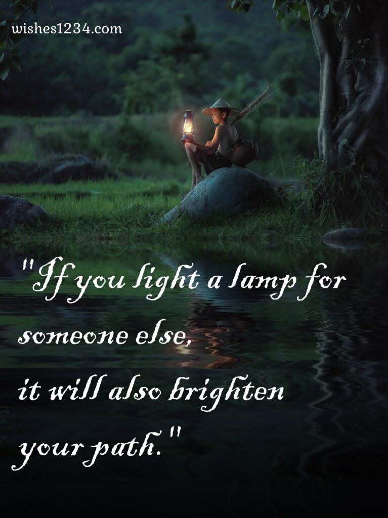 Boy holding lamp in night, Super motivational quotes | Unique quotes on life.