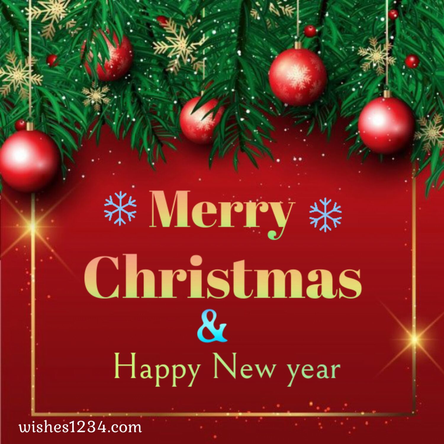 Christmas greetings with balls, Merry Christmas Quotes & short wishes.