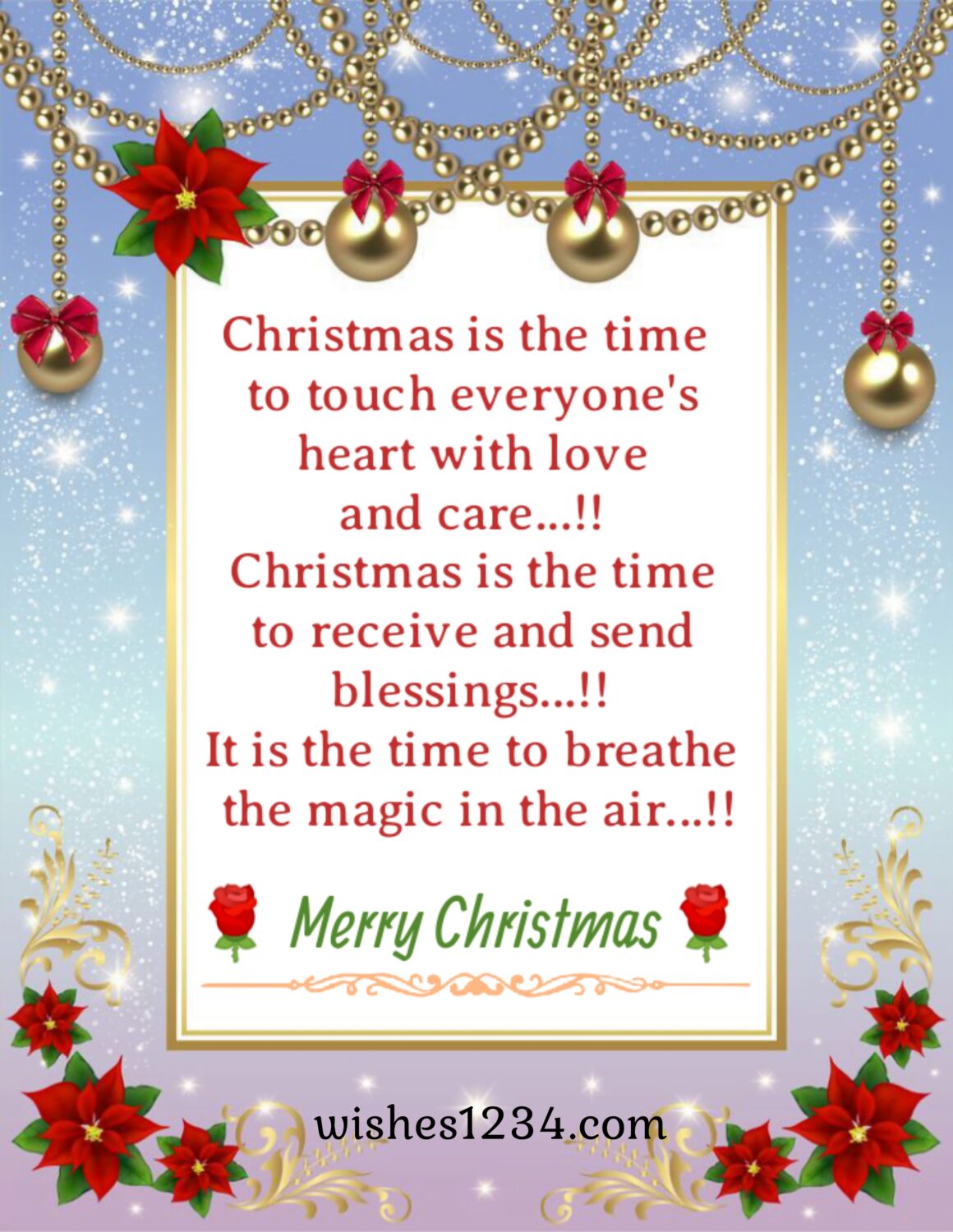 Christmas wishes on greeting card, Merry Christmas Quotes & short wishes.