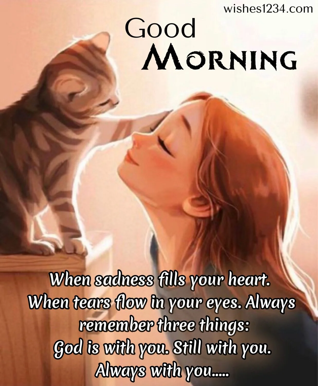 Girl image with cat, Quotes about Friday | Friday blessings.
