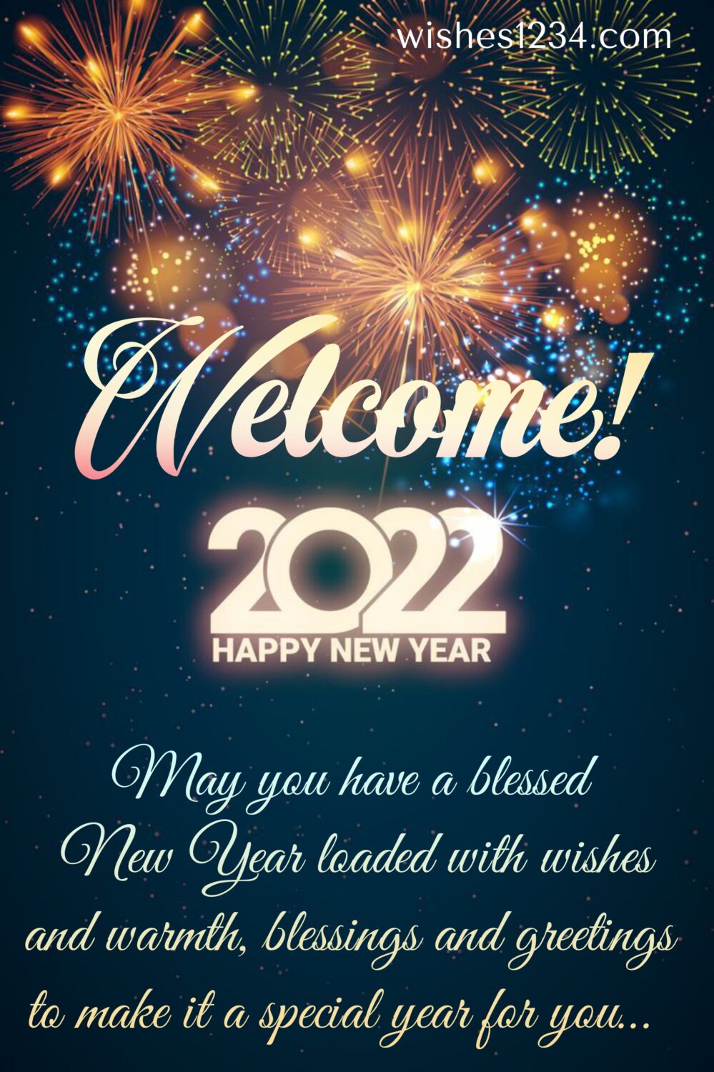Light blue background with fir work, Happy new year wishes | Happy new year quotes