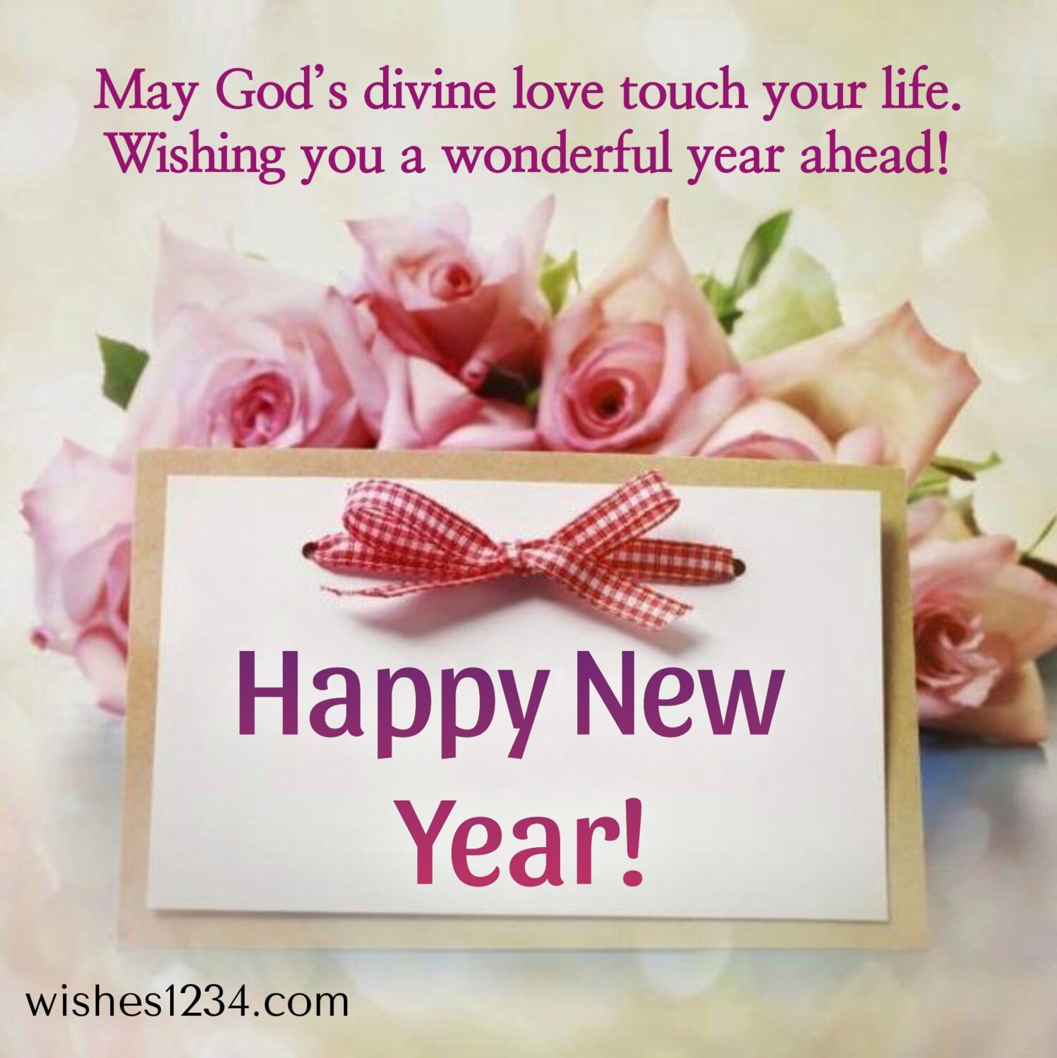 Flowers with greeting card, ,Happy new year wishes | Happy new year quotes