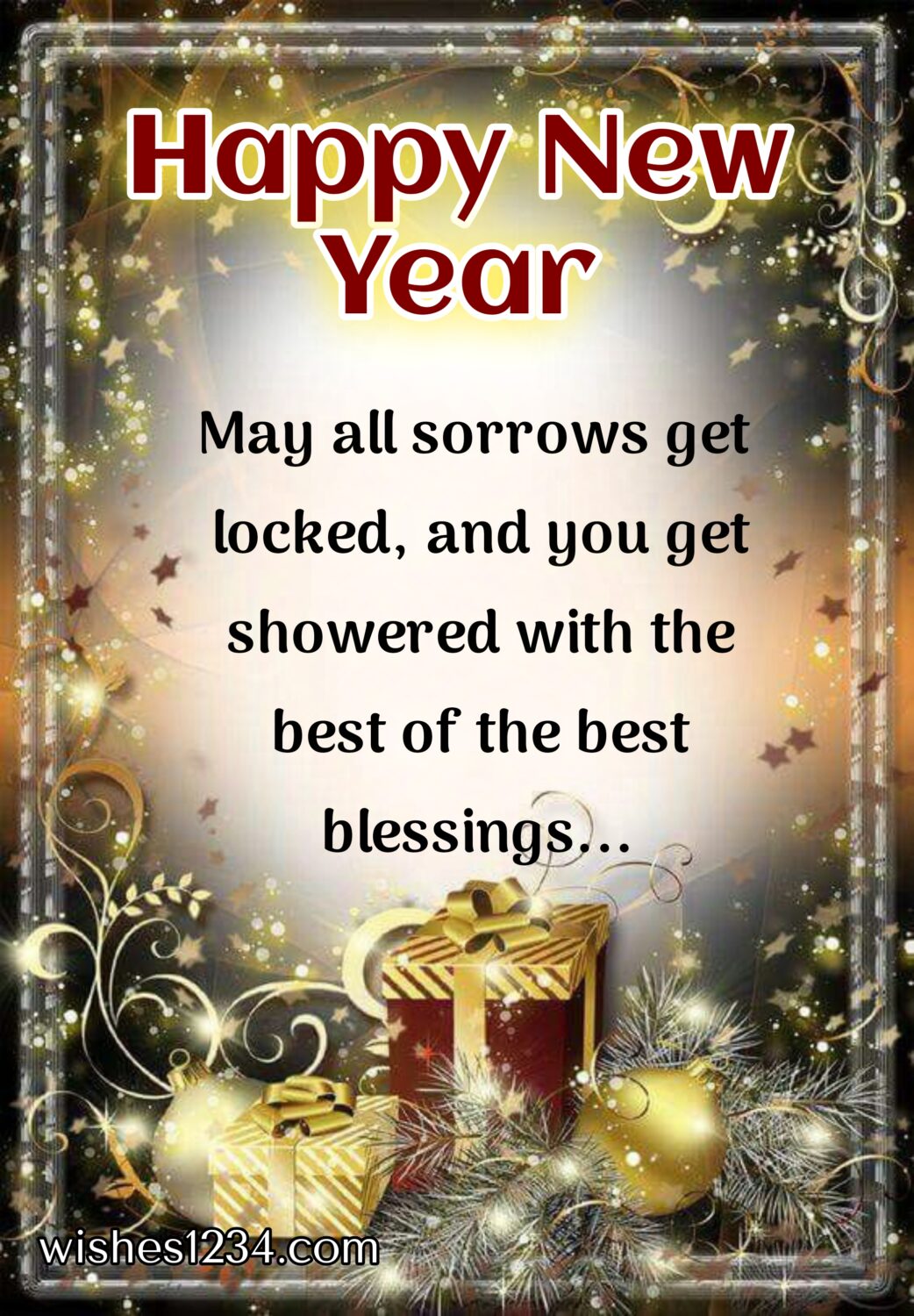 Greeting card with gift box background wallpaper,happy new year wishes|happy new year quotes 2022