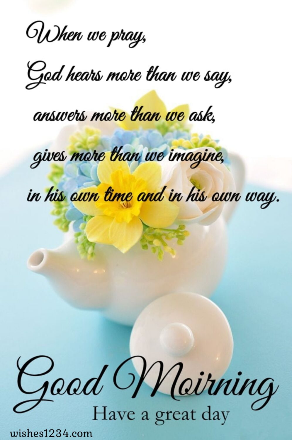 Kettle with flowers, Quotes about Friday | Friday blessings.