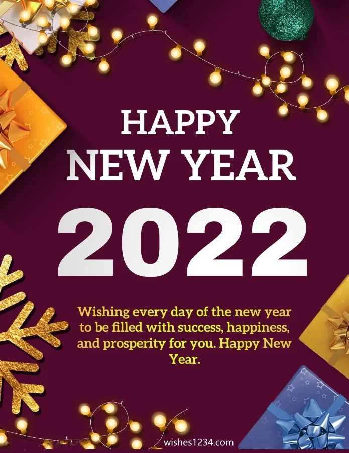 Brown background with gift box and lights wallpaper, Happy new year wishes | Happy new year quotes