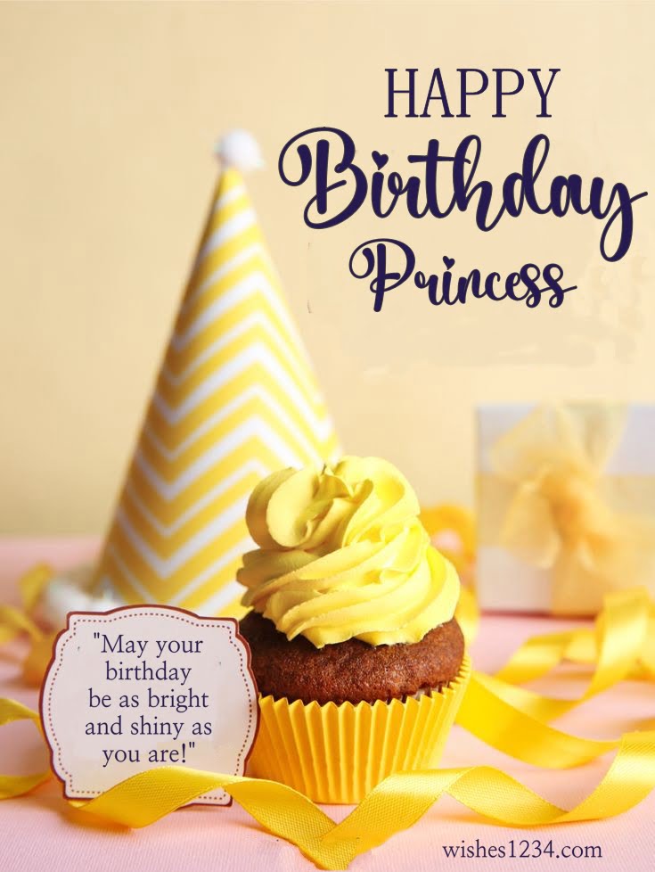 Cake with yellow cream and birthday cap, Kids birthday | Happy Birthday wishes for kids.